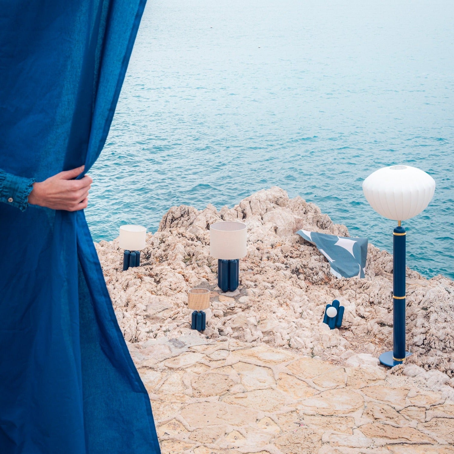 The Marshmallow Floor Lamp - Midnight Blue