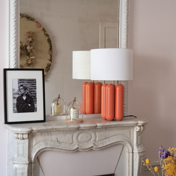 The large Charlotte Lamp - Coral