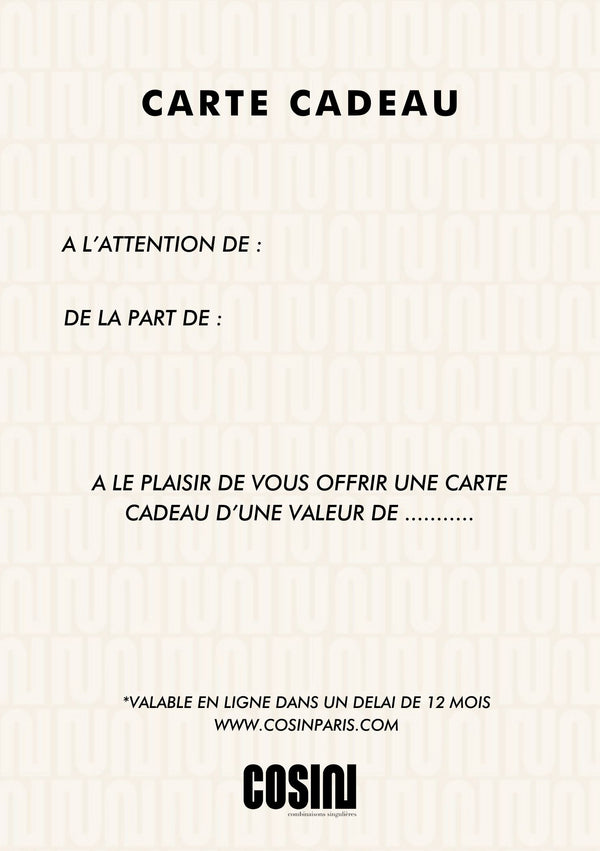 La e-carte cadeau COSIN Paris