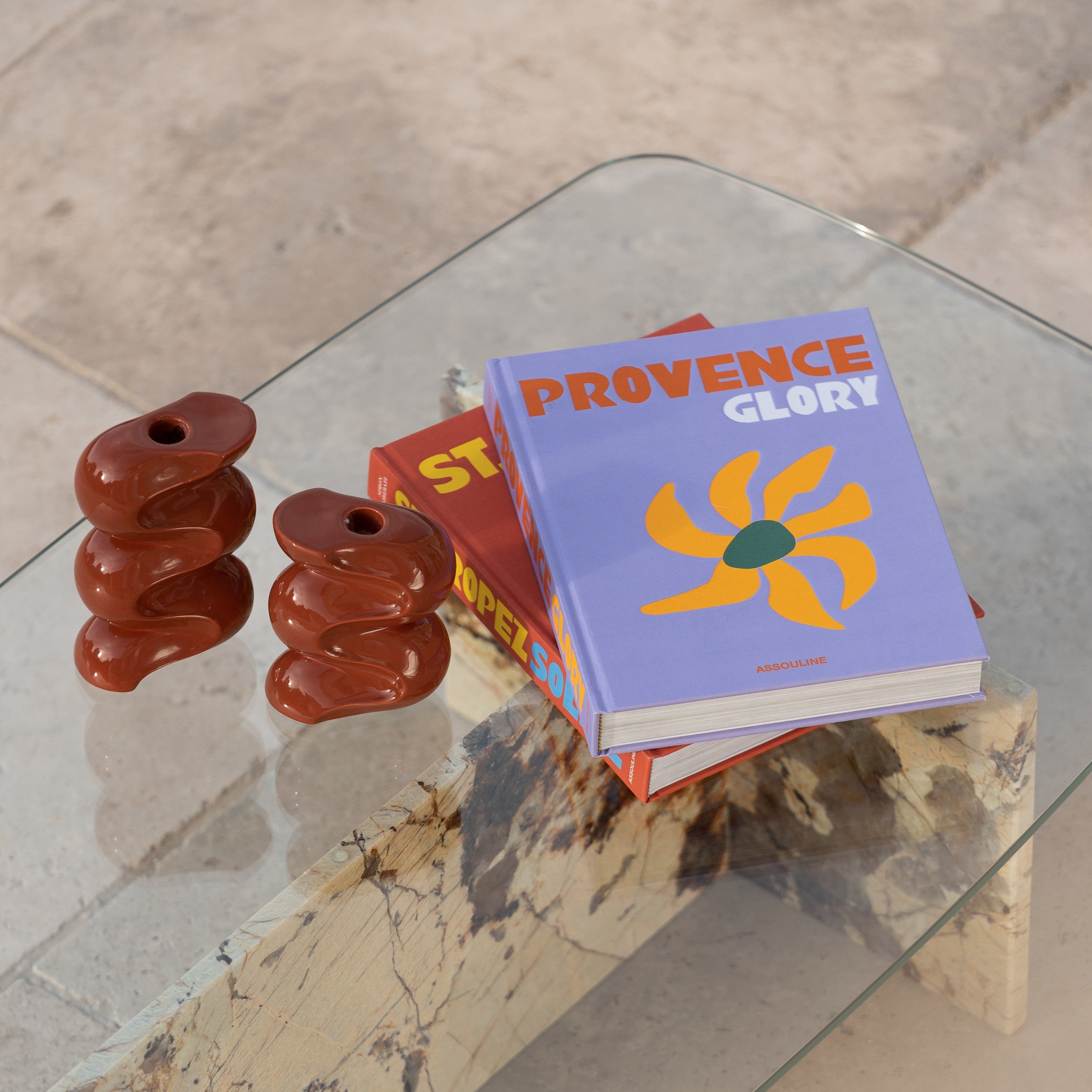 Le duo de bougeoirs Ganache - Terracotta