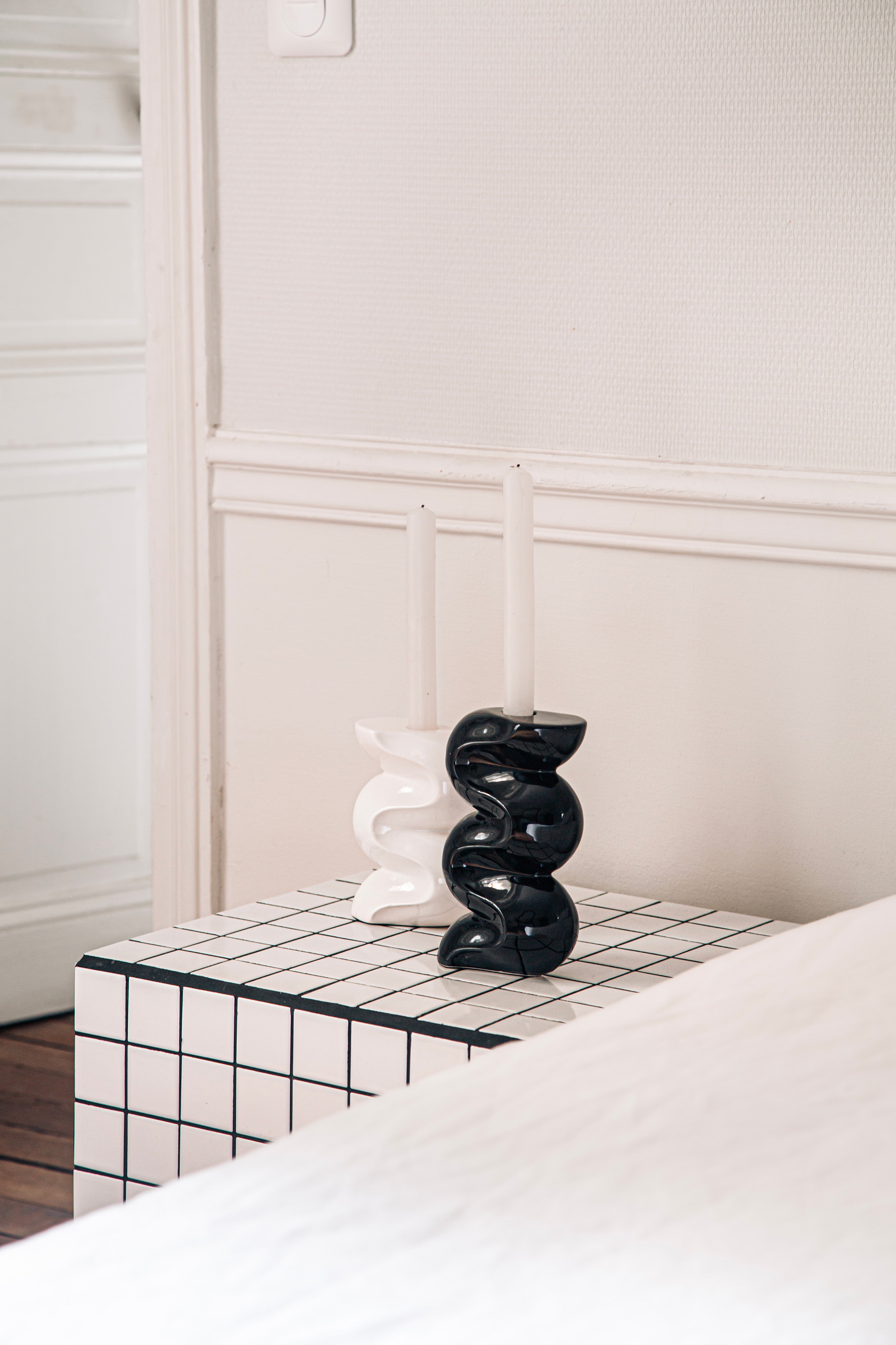 Le grand bougeoir Ganache - Blanc Crème